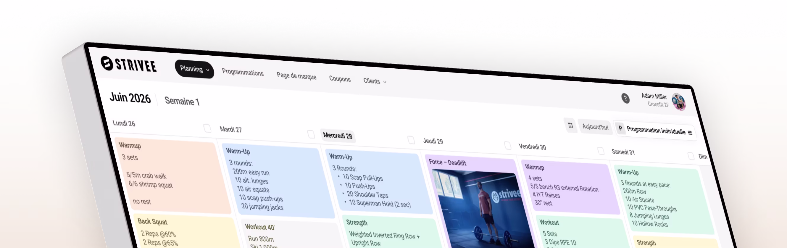 Interface Strivee de création et de vente de programmations en ligne